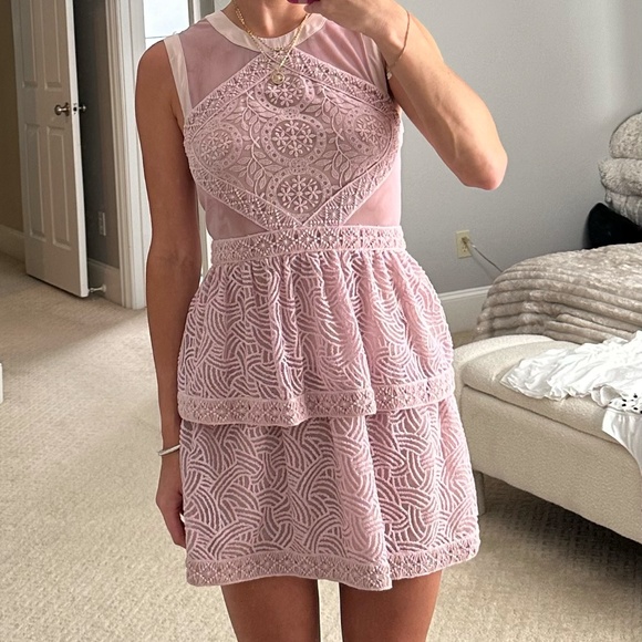 BCBG Joselyn Tiered Lace Mini Dress - Picture 4 of 8